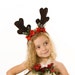 READY TO SHIP: Blitzen Beauty Antler Headband - Brown - Christmas Holiday - Fits toddler to adult - Cutie Patootie Designz