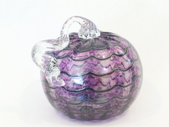 Purple Art Glass Pumpkin