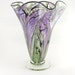 Hand Blown Art Glass Vase - Purple and Lavender - Fluted - Freeform