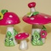 SALE 50% off Playful set of Pink Mushroom Fairy Houses