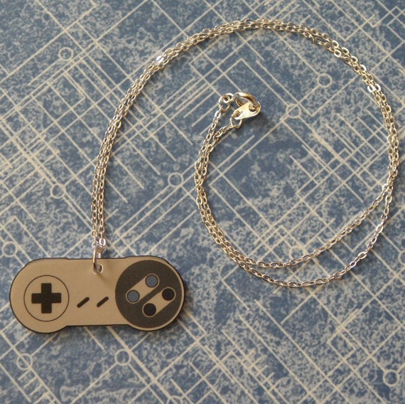 GIRL GAMER Super Nintendo Video Game Controller Necklace