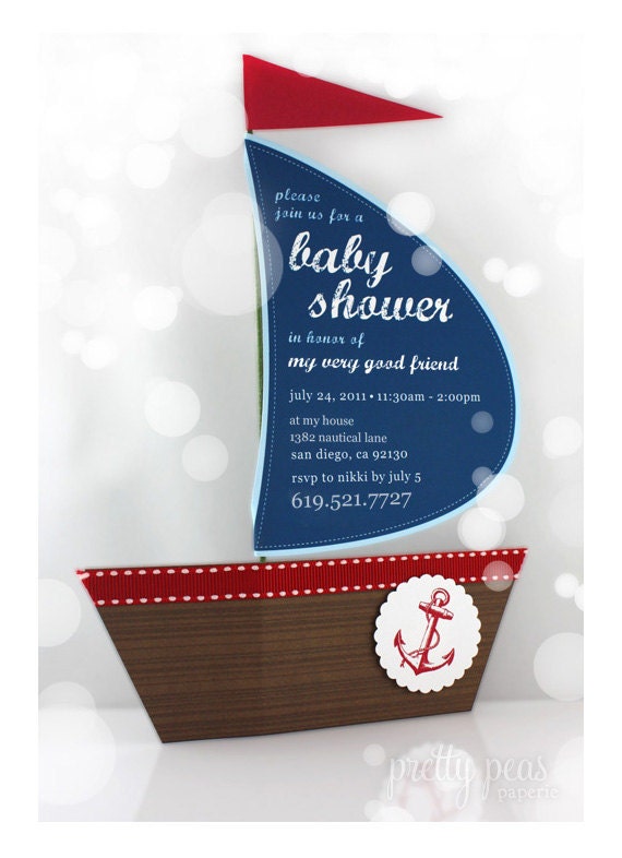 Baby Boy Shower Invitations Nautical Theme 10