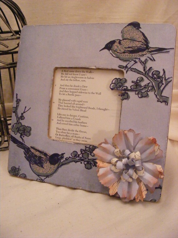 Decoupage Wooden Picture Frame Bluebirds in by monjardindepapier