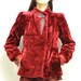 ViNTAGE GARNET GLAM FUR / sasson / striking crimson / best leaf applique / luxe / bohemian / haute