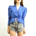 ViNTAGE COBALT BLUE ORiGAMi BLOUSE