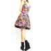 Sale. 80s UNiQUE BELTED FLORAL DRESS / black tulle and lace netting / oversized print / full, flirty skirt / xs s .