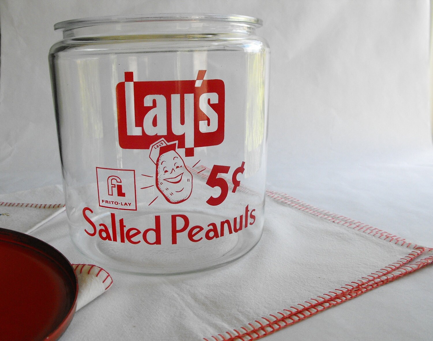 Vintage Cookie Jar Lay's Salted Peanut 5 cent display jar