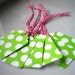 Bright Green Polka Dot Paper Tags with Pink and White Bakers Twine-Set of 12