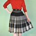 Plaid 1960s Skirt in Black and White - Very Mad Men & Pinup Style - High Waist Pleated Circle Skirt