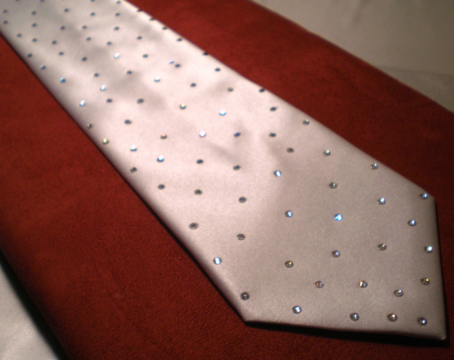White Bling Crystal Swarovski Rhinestone Neck Tie For Men