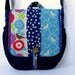 SALE Cross body bag Navy blue Turquoise blue Bird Japanese fabric Maessenger bag