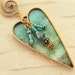 Enameled Seascape Heart Necklace in Aqua, Pearl and Gold- Hold for Barb