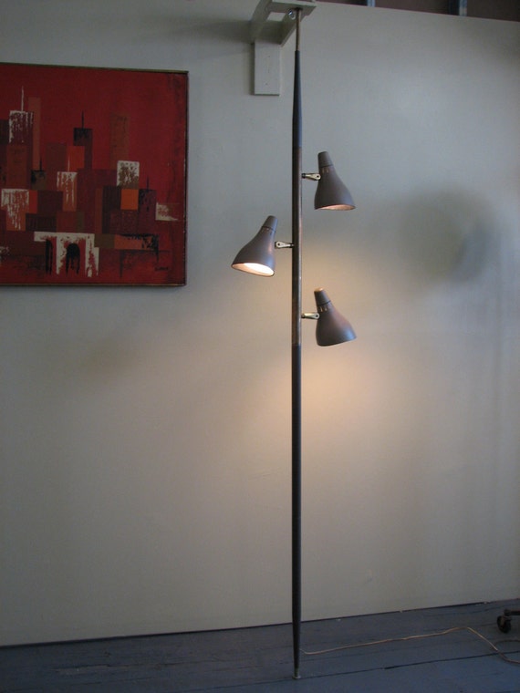 Mid Century Modern 1960's floor to ceiling lamp made of