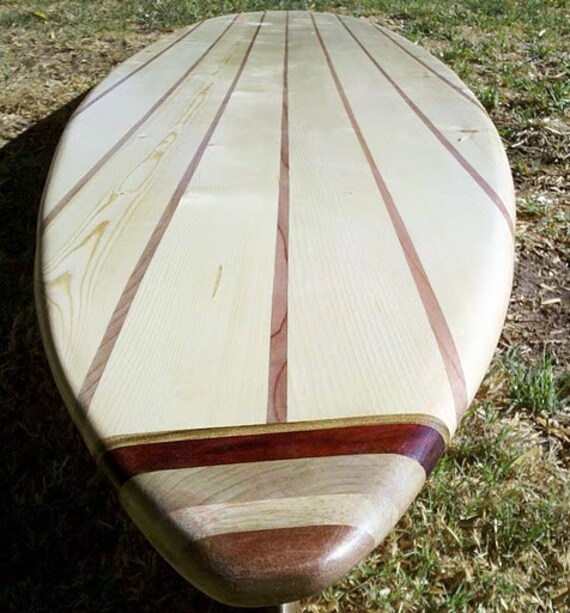 8 ft. Pine Longboard Surfboard with California Redwood