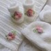pram / crib blanket / shawl set includes blanket , hat , booties and mittens