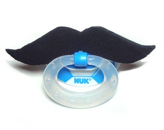 Black Mustache soccer pacifier 0 to 6 months