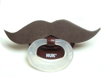 Brown Mustache football pacifier 6 to 18 months