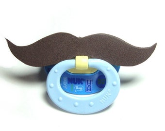 Brown Mustache pacifier 0 to 6 months