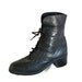 80's Black Leather Lace Up Ankle Boots Sz 8M