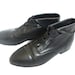 80's Black Leather Lace Up Ankle Boots Sz 9.5