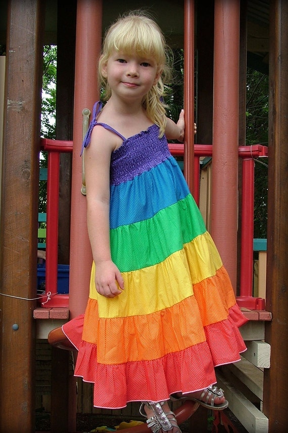 Items similar to PATTERN Rainbow Twirl Dress - PDF Pattern and Tutorial ...