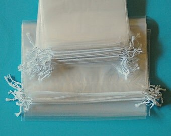 Clear Drawstring Bags 9x12 - 25 Count - Cello Bags, Poly Bags - party bags, wedding favors, product packaging and supplies