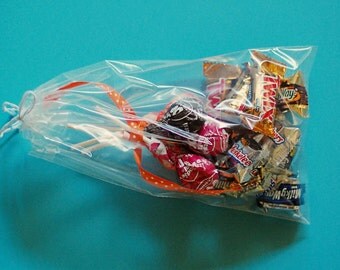 Clear Drawstring Bags 6x10 - 100 Count - Cello Bags, Poly Bags - party bags, wedding favors, product packaging and supplies