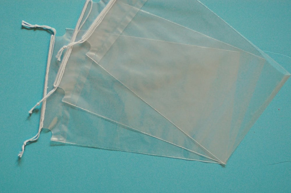 Clear Drawstring Bags 6x10 100 Count Cello Bags Poly by BlueCora