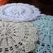Doilies, Handmade Doilies Set of 3, Seafoam, Yellow and White, charming set of doilies, handmade charm