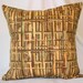 Decorative Bamboo Pillow Cover, Throw Pillow in Brown, Green, Gold 20x20