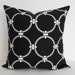 Indoor/Outdoor Black and White Decorative Pillow Cover, Throw Pillow Cover, Duralee Fabrics, Rings 18x18