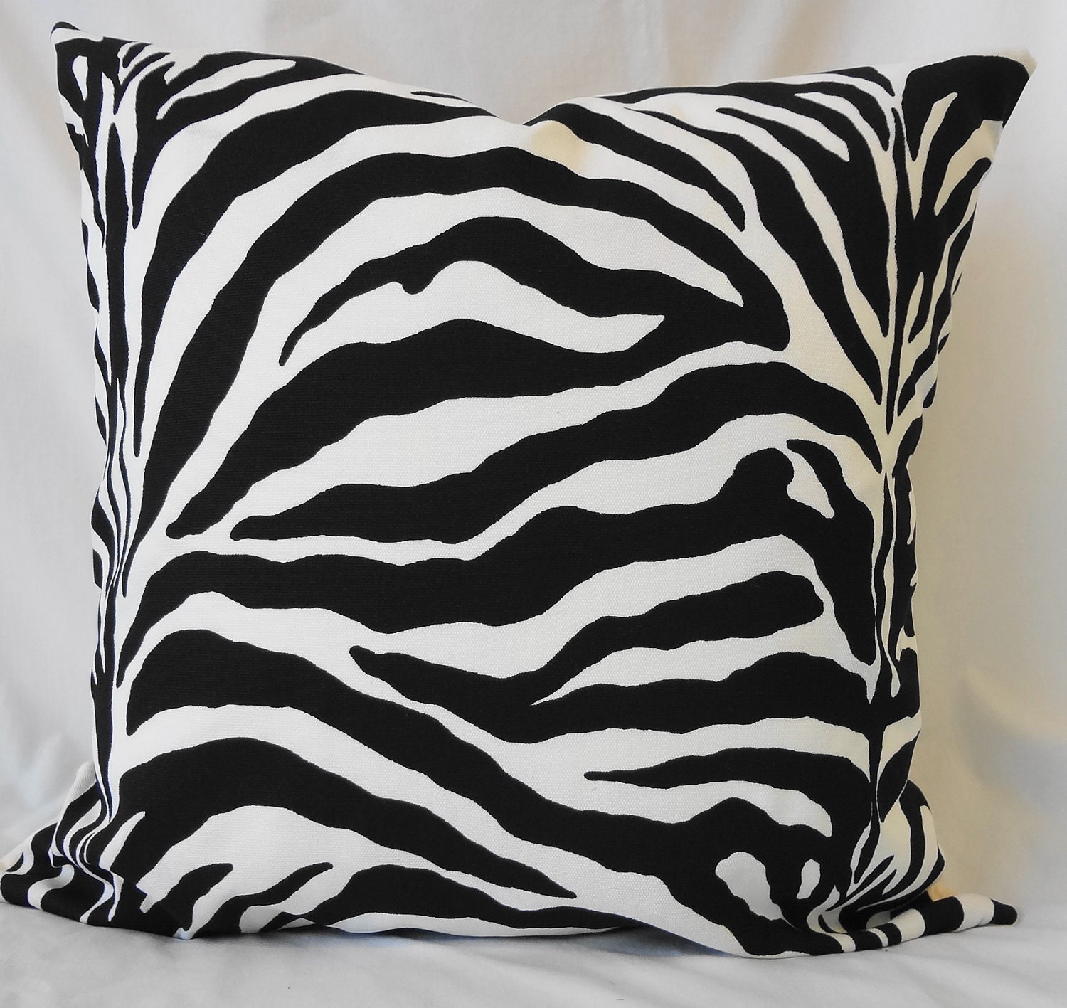 Decorative Zebra Pillow Cover Throw Pillow Cover in Black and