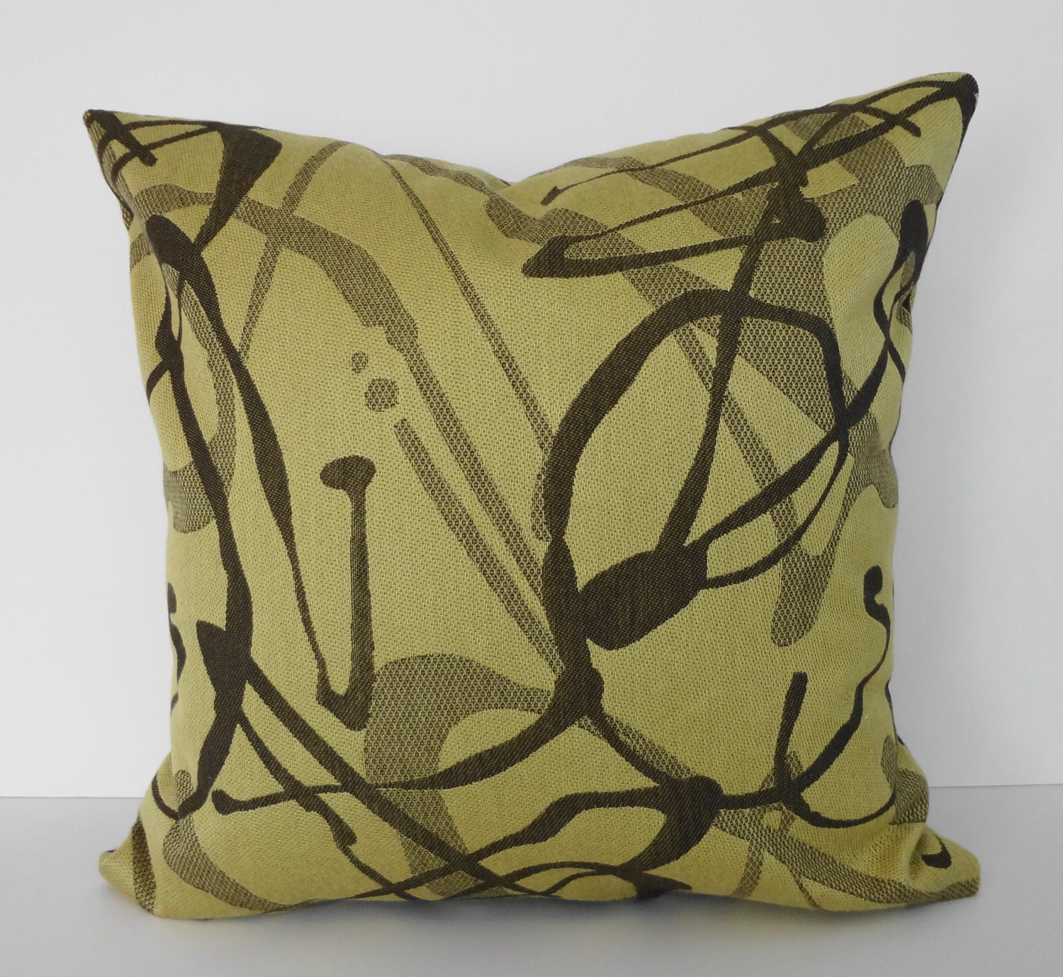Decorative Yellow Throw Pillow Cover Yellow & Brown 18x18