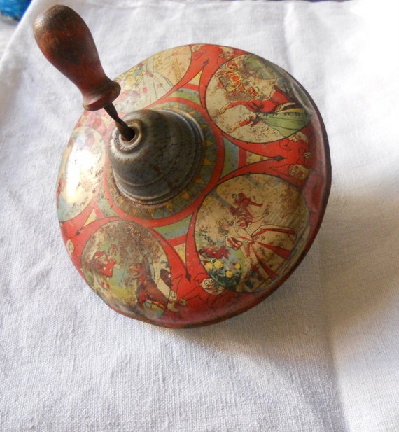 Items similar to Vintage French Spinning Top. French Toy. 1900s 1920s