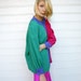 Vibrant 80s Vintage Longsleeve Colorblock Blouse
