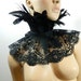 black Feather Necklace Choker Cape Gothic Burlesque Fetish Travesty Collar Steampunk Larp Con Wedding Marriage Corset Corsage