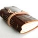 Leather Journal, Mahogany Brown, Hand-Bound 3.5 x 4 Journal by The Orange Windmill on Etsy