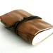Leather Journal, Light Caramel, Hand-Bound 3 x 4.5 Leather by The Orange Windmill on Etsy