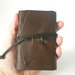 Leather Journal, Dark Cedar Brown, Hand-Bound 3.5 x 4 Journal by The Orange Windmill on Etsy