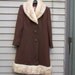 Vintage Chocolate brown coat with blonde Mink trim ala 1950s