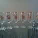 Vintage Gold trim Flowered drinking sherry glasses (Pink/Gold/Red)