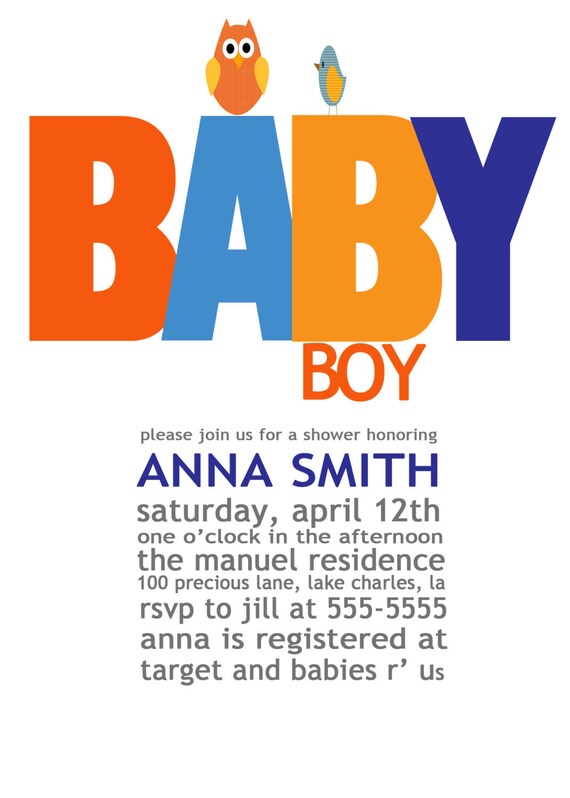 Baby Boy or Baby Girl Colorful Digital Baby Shower Invitation Il_570xn