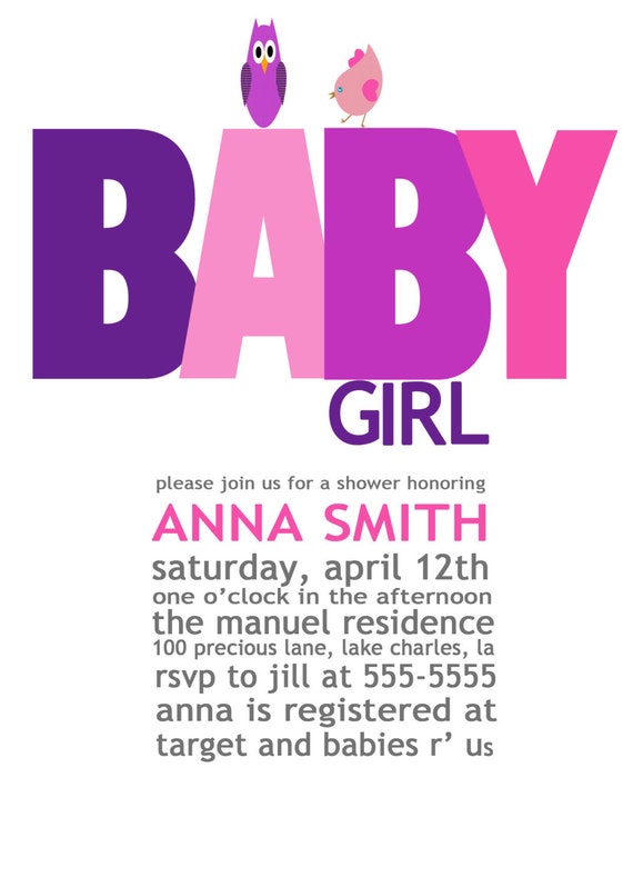 Baby Boy or Baby Girl Colorful Digital Baby Shower Invitation Il_570xn