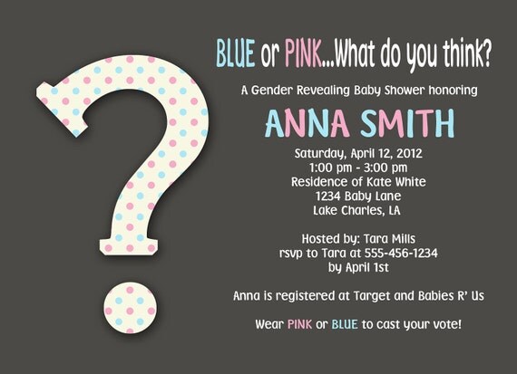 Gender Reveal Baby Shower Digital Invitation Il_570xn
