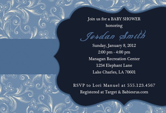 Floral Digital Shower Invitation - Baby, Bridal or Birthday Il_570xn