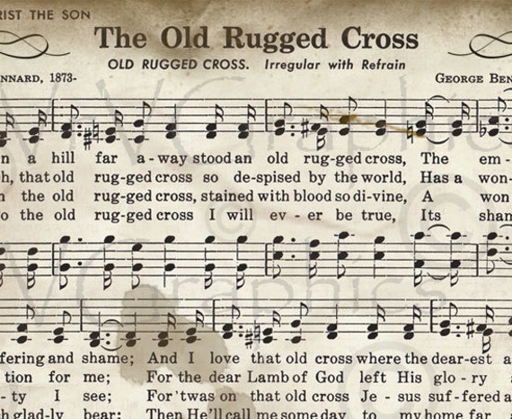 Items similar to The Old Rugged Cross Sheet Music Christian Hymn Hymnal