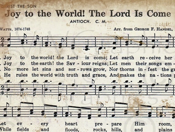 Joy to the World Christmas Sheet Music Christian Hymn Hymnal