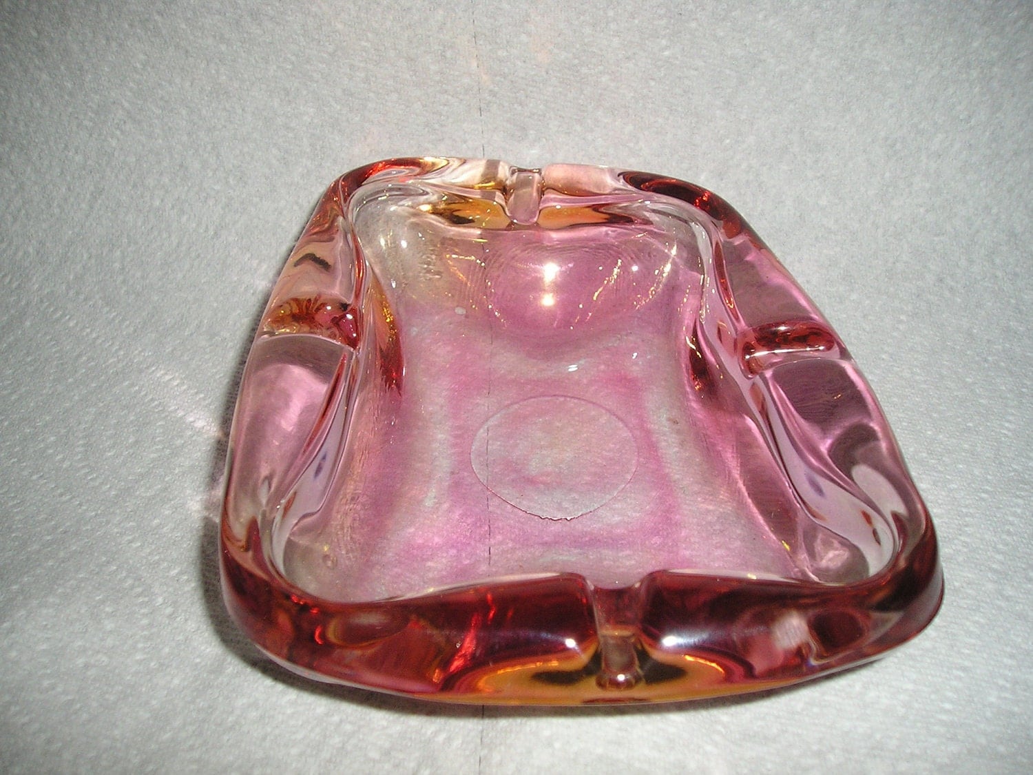 Vintage Pink Depression Glass Ashtray