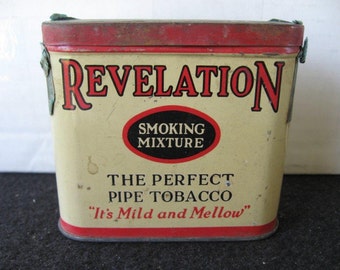 Vintage Revelation Tobacco Tin 1/2 size verticle tin