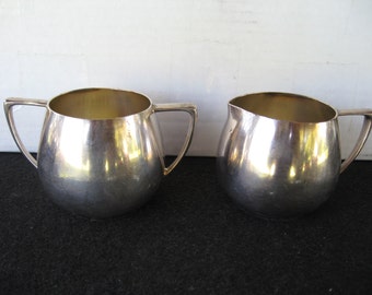 Vintage Silverplate "Empire Craft" Quadruple Plate Creamer & Sugar